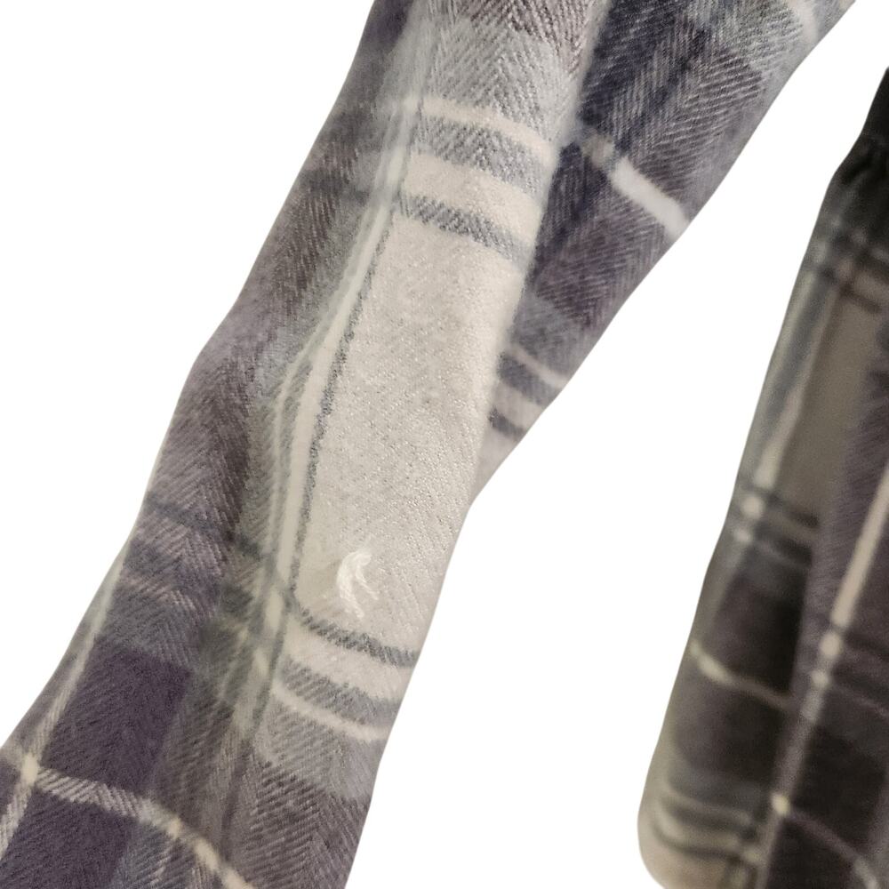 Altar'd State Long Sleeve Blouse Flannel Top Pullover Casual Plaid Purple Small - Picture 11 of 13